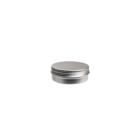 Aluminium tin ± 30 ml. round with screwlid and EPE liner