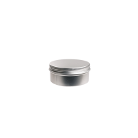 Aluminium tin ± 60 ml. round with screwlid and EPE liner