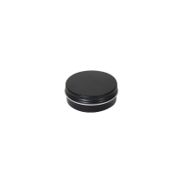 Aluminium tin ± 60 ml. round with screwlid and EPE liner - black