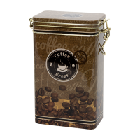 500 g rectangular coffee tin with clip closure