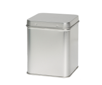 Square tin 500 g with hinged lid