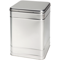 Square tin 2 kg with hinged lid
